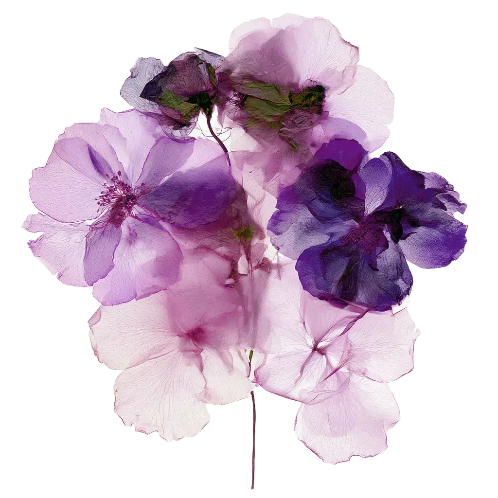 pressed flower cluster